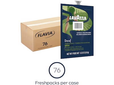 Lavazza Decaf Coffee Flavia Freshpacks, Medium Roast, 76/Carton (48747)