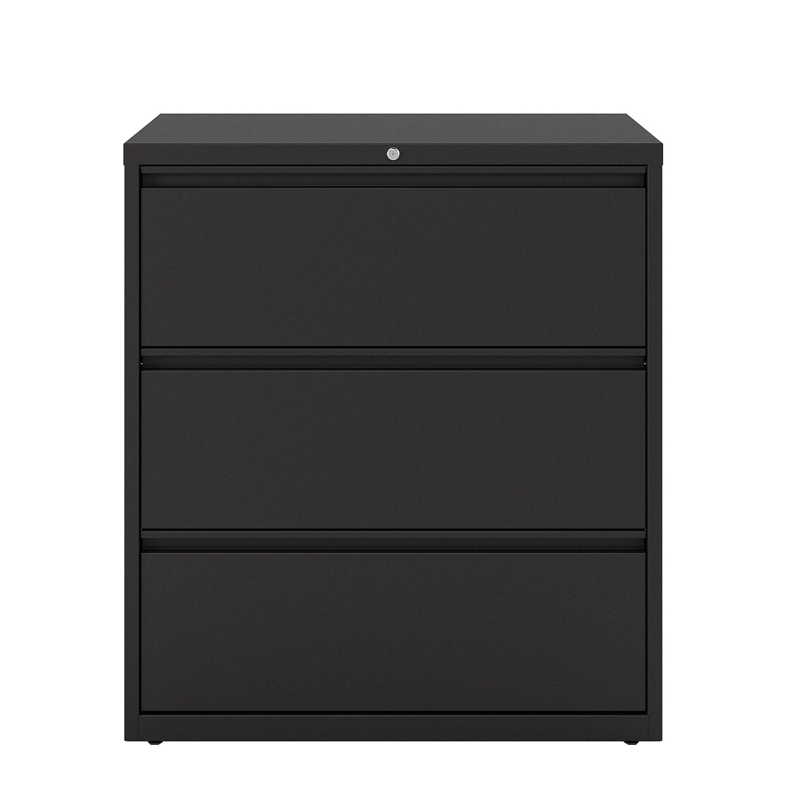 Hirsh 36 Wide 3-Drawer Metal Lateral File Cabinet, Letter/Legal and A4 Hanging Folders, Matte Black (25838)