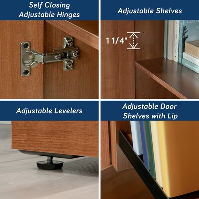 Sauder HomePlus 71"H Storage Cabinet with 12 Shelves, Sienna Oak (411965)