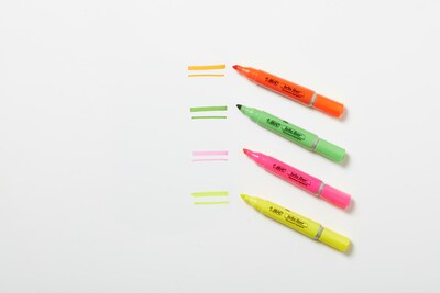 BIC Brite Liner Tank Highlighter, Chisel Tip, Assorted Colors, 4/Pack (BLMGP41-AST)