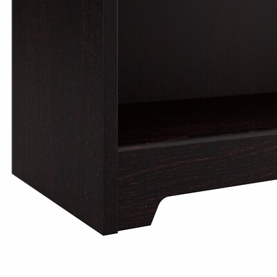 Bush Furniture Cabot 36"-42"H 3 Position Sit to Stand Corner Bookshelf Desk, Espresso Oak (WC31816)
