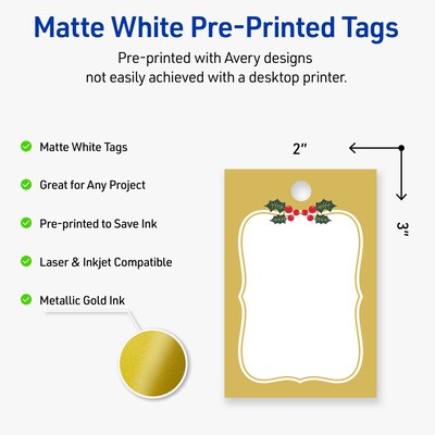 Avery 3 Blank Price & Merchandise Tags, White, 80/Carton (S00-FGW-PRMWT10)