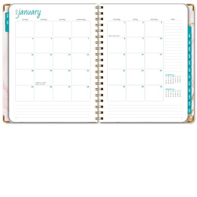 2026 Global Printed Products Pink Marble 8.5" x 11" Weekly & Monthly Planner, Paperboard Cover (NRY26-8511-01)
