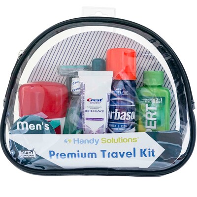 Handy Solutions Mens Premium Travel Kit, 6 Kits/Traypack, 2 Traypacks/Carton