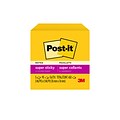Post-it Super Sticky Notes, 3 x 3, Yellow, 90 Sheet/Pad, 5 Pads/Pack (6545SSY)