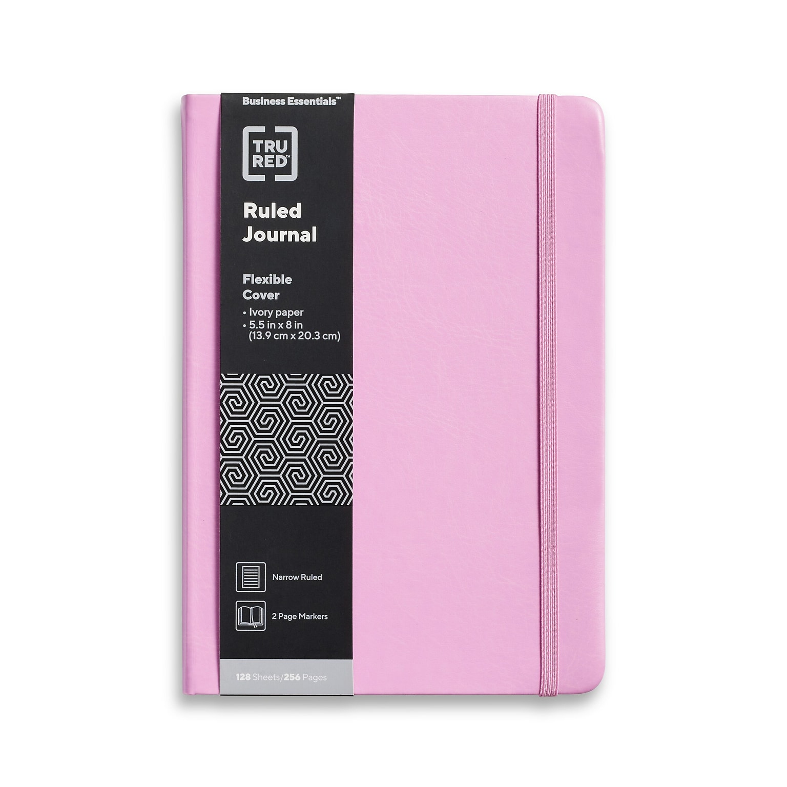 TRU RED™ 5.5” x 8 Medium Flexible Cover Narrow Ruled Journal, Mauve (TR61956)