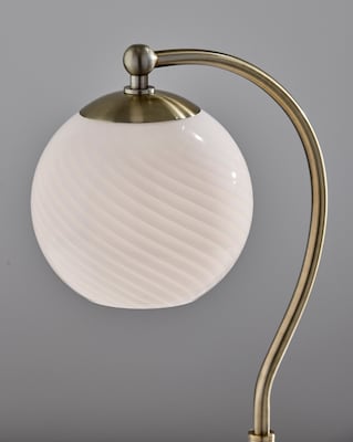 Adesso Swirl Incandescent Desk Lamp, 21.6"H, Antique Brass/White (3259-21)