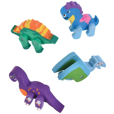 Party City Dinosaur Erasers, Assorted Colors, 12/Pack (AM3903654-NS)