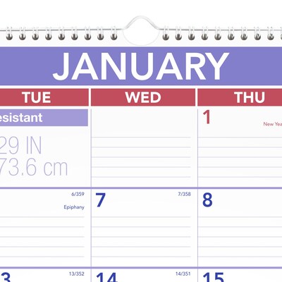 2026 AT-A-GLANCE 22" x 29" Two-Month Wall Calendar, White/Purple (PM9-28-26)