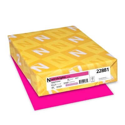 Astrobrights 65 lb. Cardstock Paper, 8.5 x 11, Fireball Fuchsia, 250 Sheets/Ream, 8 Ream (WAU22881CT)