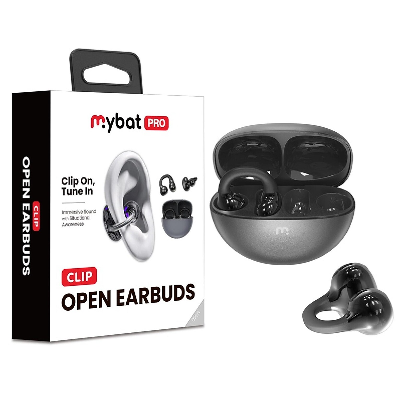 MyBat Pro Open-Ear Wireless Earbuds, Gray (BTE008001)