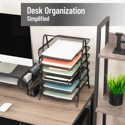 Mind Reader Metal Front Loading Letter Tray, Letter/Legal Size, Black (6TPAPER-BLK)