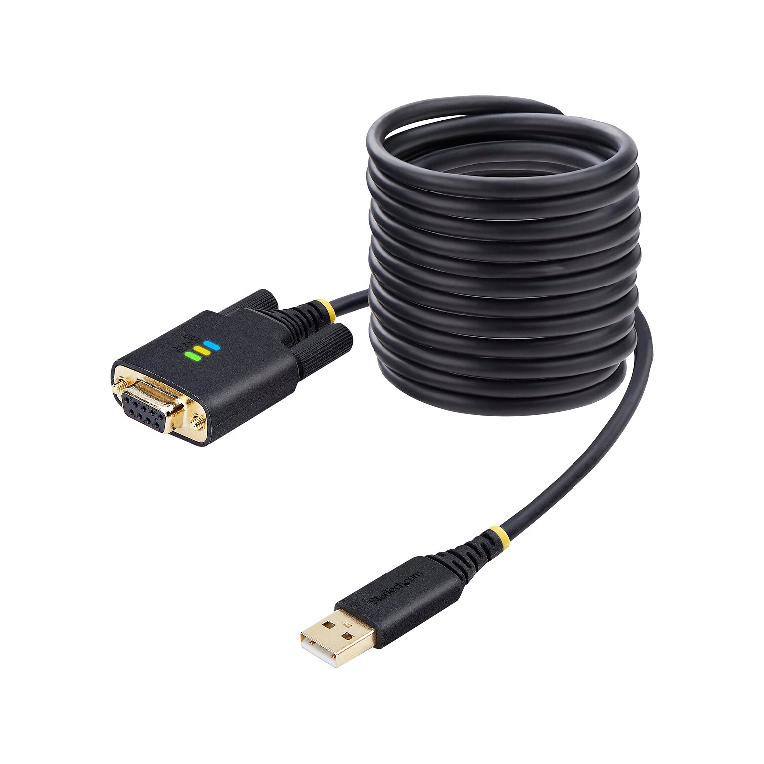 StarTech 10 USB-A to RS-232 Serial Adapter Cable, Male to Male, Black, DI Chip, COM Retention (1P10FFCN-USB-SERIAL)