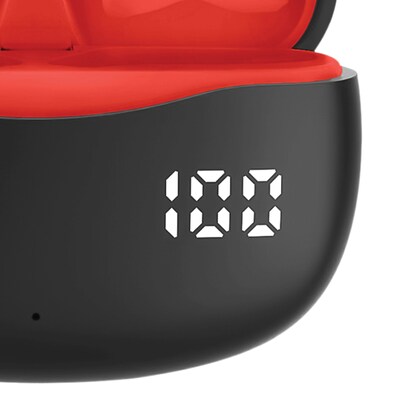 STUDIO PRO by FISHER Active Pro Wireless Noise Canceling Earbuds, Bluetooth, Black/Red (STW290A)