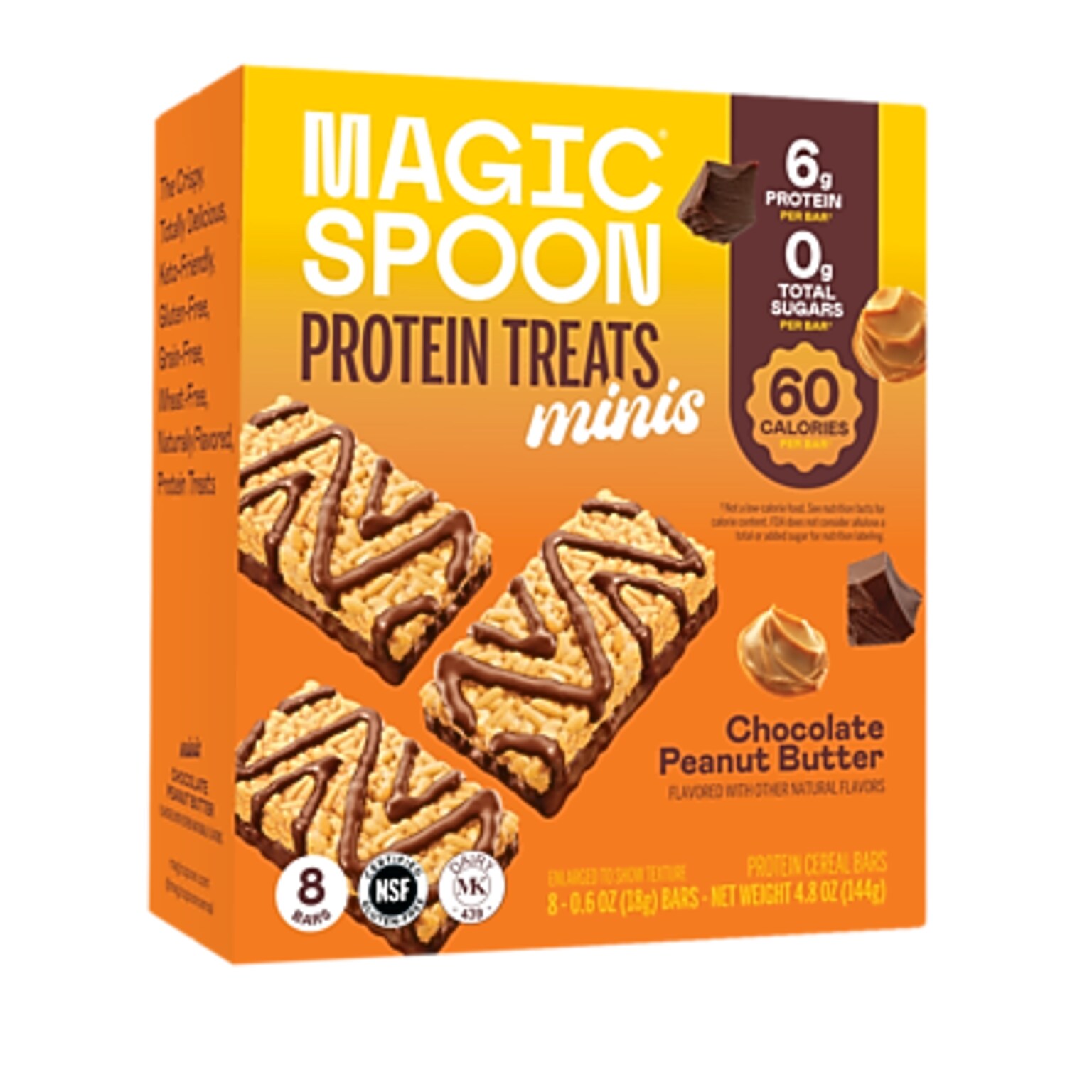 Magic Spoon Minis Gluten Free Chocolate Peanut Butter Protein Treat, 0.6 oz., 8/Box (300173)