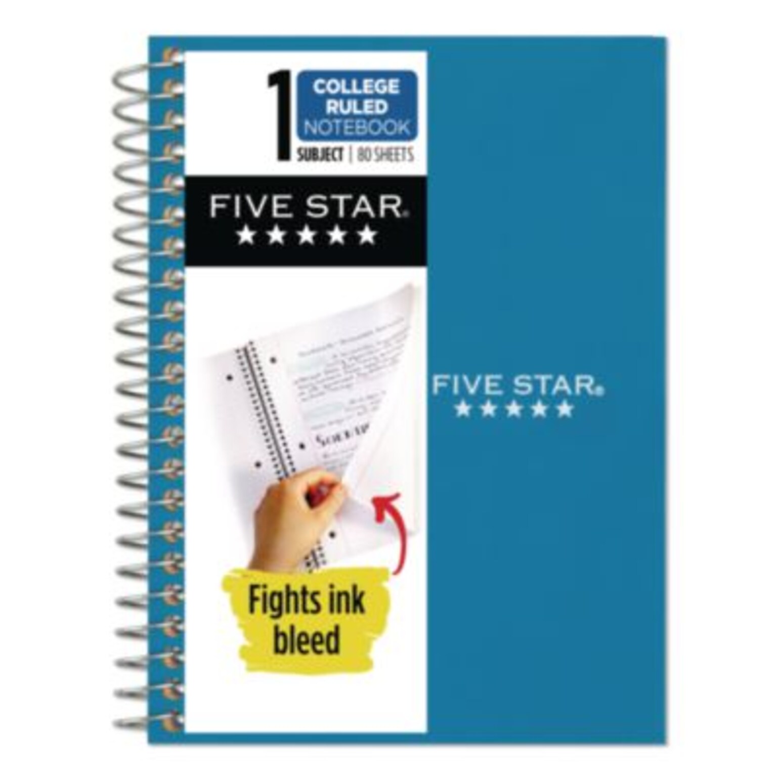 Five Star 1-Subject Notebook, 7 x 5.5, College Ruled, 80 Sheets, Assorted Colors (MEA450048)