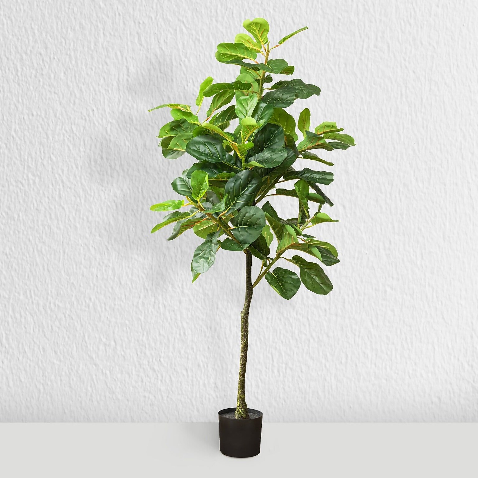 Forever Leaf 60 Artificial Fiddle Fig Leaf Plant in Black Pot (FEV-FIBL60)