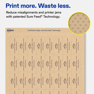Avery Rectangle Laser/Inkjet Multipurpose Labels, Kraft Brown, 40 Labels/Sheet, 25 Sheets/Pack (19479311168)