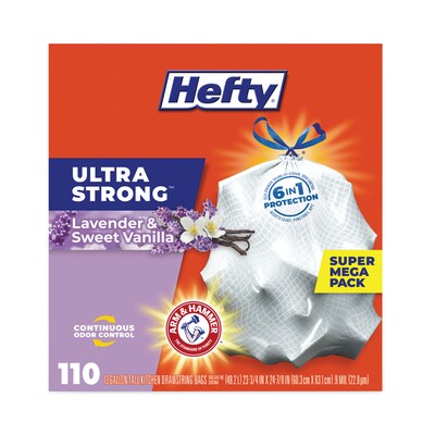 Hefty Ultra Strong Tall Kitchen Trash Bags Clean Burst, Black, 13 Gallon,  40 for sale online