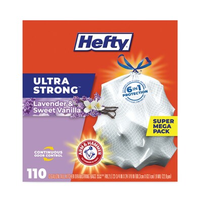 Hefty Ultra Strong Tall Kitchen Trash Bags Unscented (Pack of 24