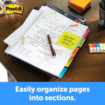 Post-it® Durable Filing Tabs, 2" Wide, Assorted Colors, 24 Tabs/Pack (686PWAV)