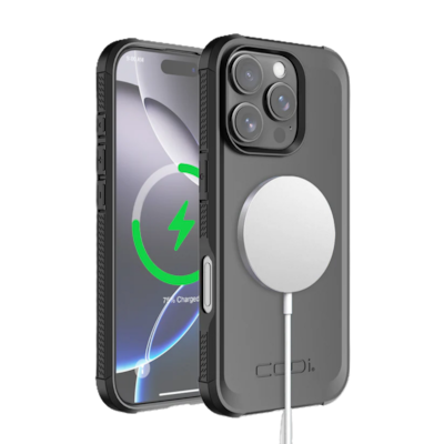 CODi Aegis Rugged Phone Case for iPhone 16 Pro, Shock Absorbing, Black (I16_PRO_RGD_BLK)