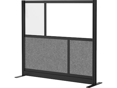 Luxor Workflow Series 4-Panel Freestanding Modular Room Divider System Starter Wall with Whiteboard,