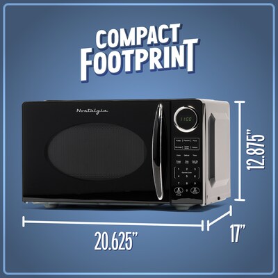 Nostalgia Retro 0.9 Cubic Foot Countertop Microwave, Black (NRMOGZ9BK6A)