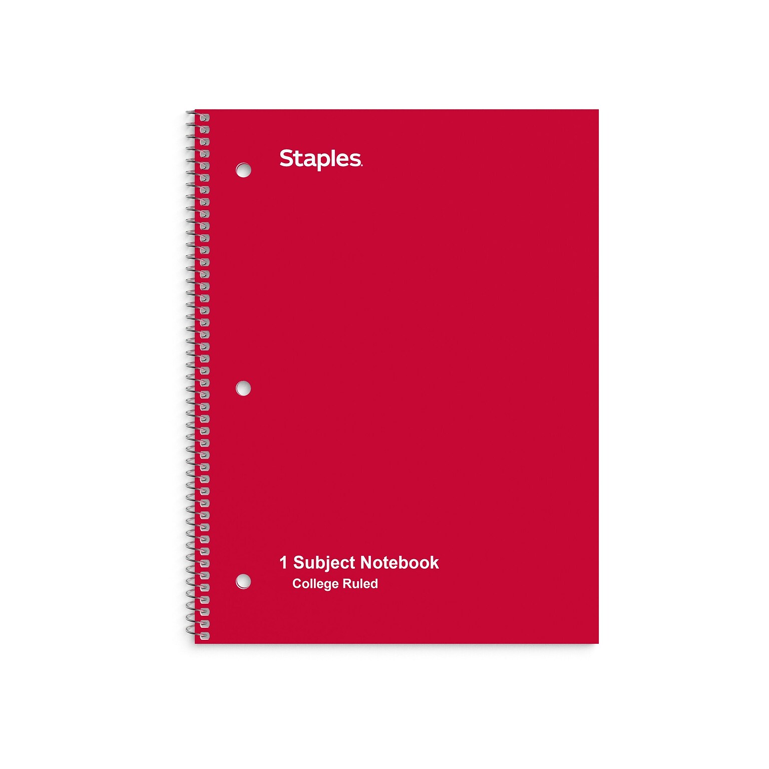Staples® Poly 1-Subject Notebook, 8 x 10.5, College Ruled, 70 Sheets, Assorted Colors (ST54894C)