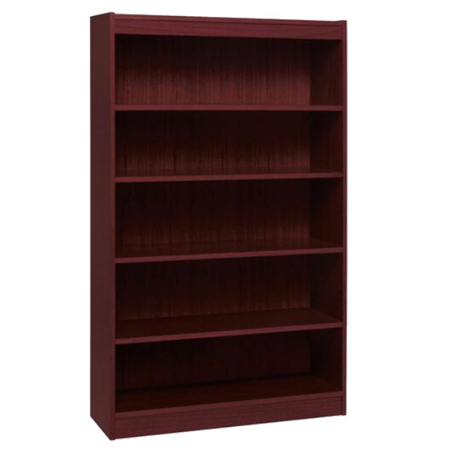 LLR Veneer Panel Bookcase, Mahogany, 4-Shelf, 60H x 36W x 12D