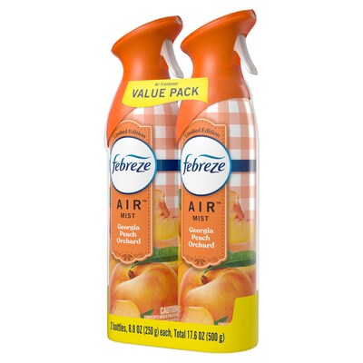 Febreze Air Mist Air Freshener Spray, Georgia Peach Orchard Scent, 8.8 oz., 2/Pack (11573)