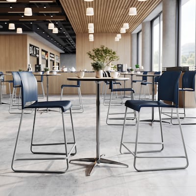 Flash Furniture Hercules Kenai Classic Plastic Stacking Full Back Counter Stool, Navy (RUT239AHCSNV)