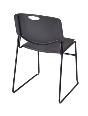 Regency Seating Cain 72" x 24" Training Table, Cherry & 2 Zeng Stack Chairs, Black (MTRCT7224CH44BK)