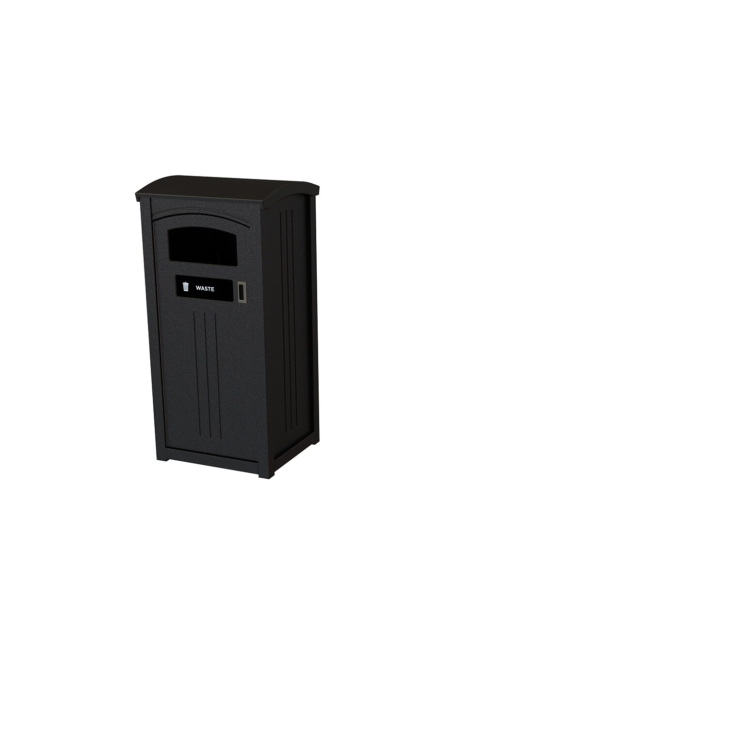 CleanRiver PD Plastic Outdoor Trash Can, 35 Gallon, Black (PD35-1-W-BK)