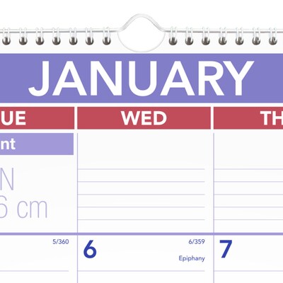 2027 AT-A-GLANCE 22" x 29" Two-Month Wall Calendar, White/Purple (PM9-28-27)