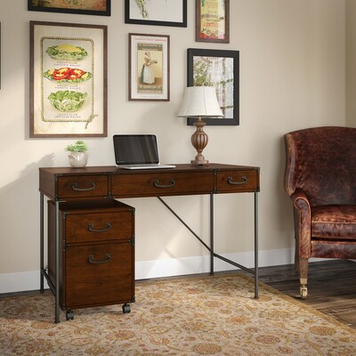 kathy ireland® Home by Bush Furniture Ironworks 48W Writing Desk, Coastal Cherry (KI50201-03)