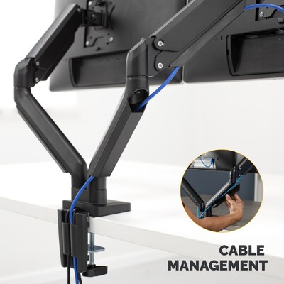 Fellowes Platinum Series Adjustable Dual Arms, Up to 32" Monitor, Black (8042501)