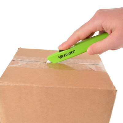 Westcott Full Size Safety Cutter Non Replaceable, Green, 12/Pack (00659)