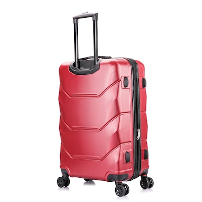 DUKAP Zonix 26" Hardside Suitcase, 4-Wheeled Spinner, TSA Checkpoint Friendly, Wine (DKZON00M-WIN)