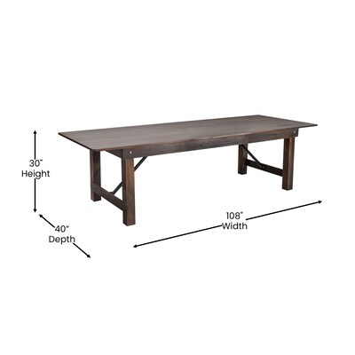 Flash Furniture HERCULES 108" Folding Farm Table, Mahogany (XAF108X40MG)