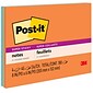 Post-it Super Sticky Notes, 8" x 6", Energy Boost Collection, 45 Sheet/Pad, 4 Pads/Pack (6845SSP)