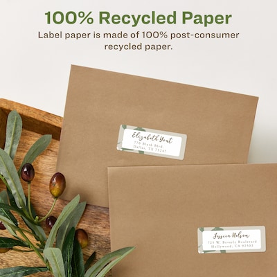 Avery EcoFriendly Laser/Inkjet Address Labels, 1" x 2-5/8", White, 750 Labels/Pack (48160)