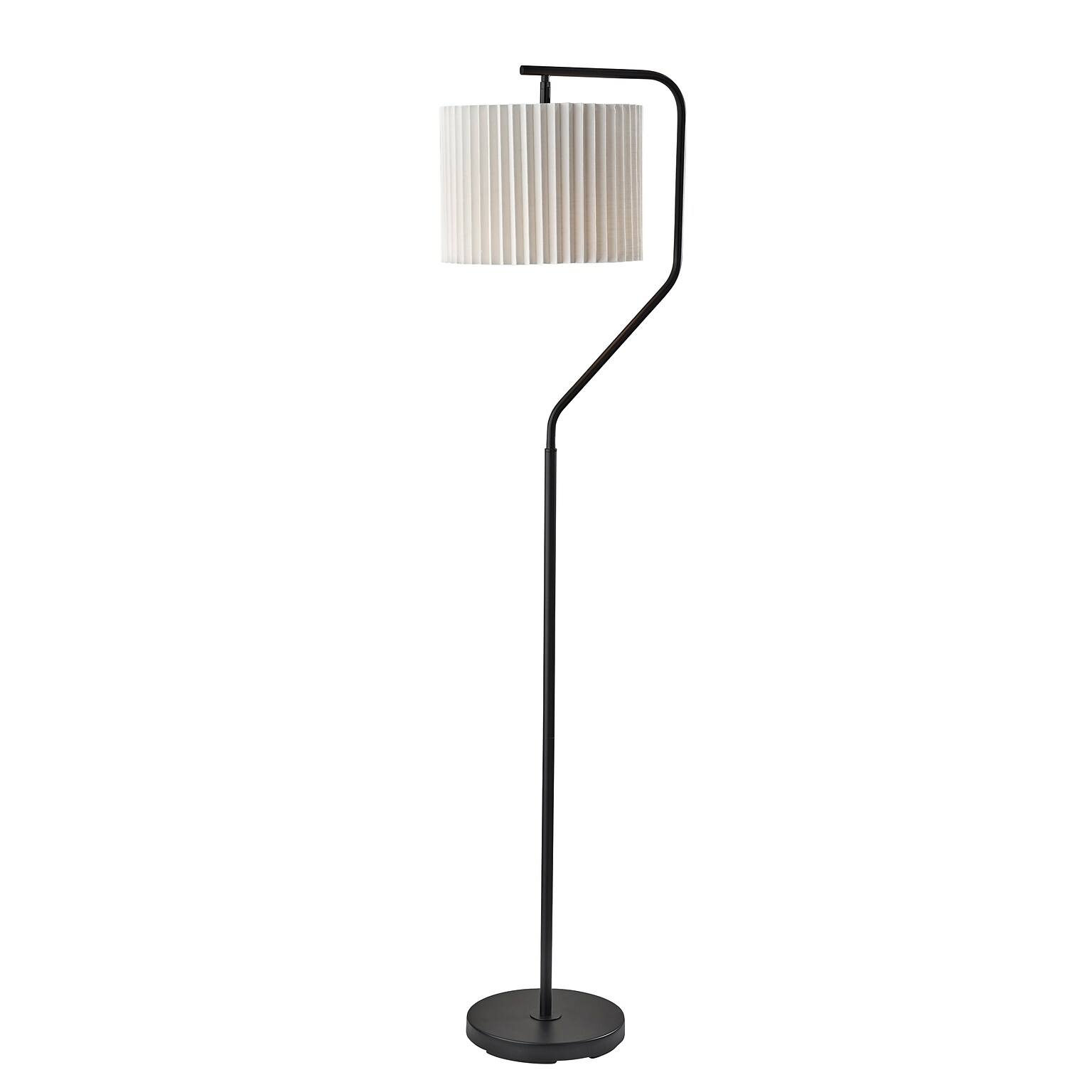 Simplee Adesso Evan 60H Black Floor Lamp with Drum Shade (SL9502-01)