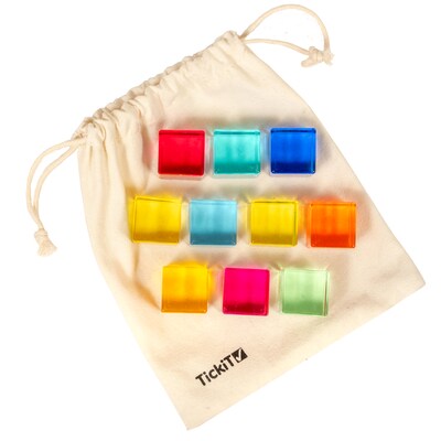 TickiT Gem Cubes, Multicolored, 10/Set (CTU73550)