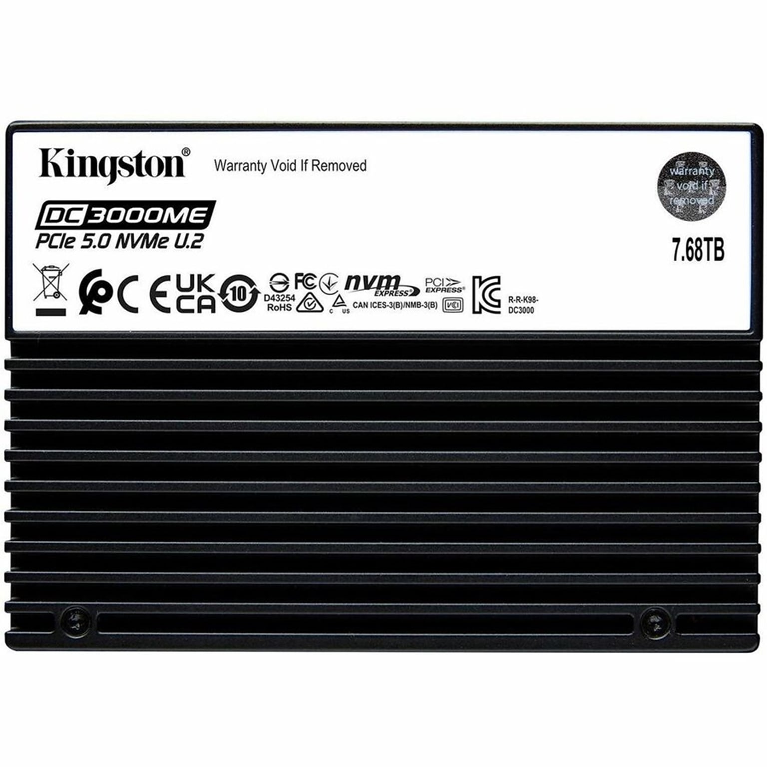 Kingston DC3000ME 7.68TB 2.5 U.2 PCIe Gen5 NVMe Internal Solid State Drive, 3D eTLC (SEDC3000ME/7T6)