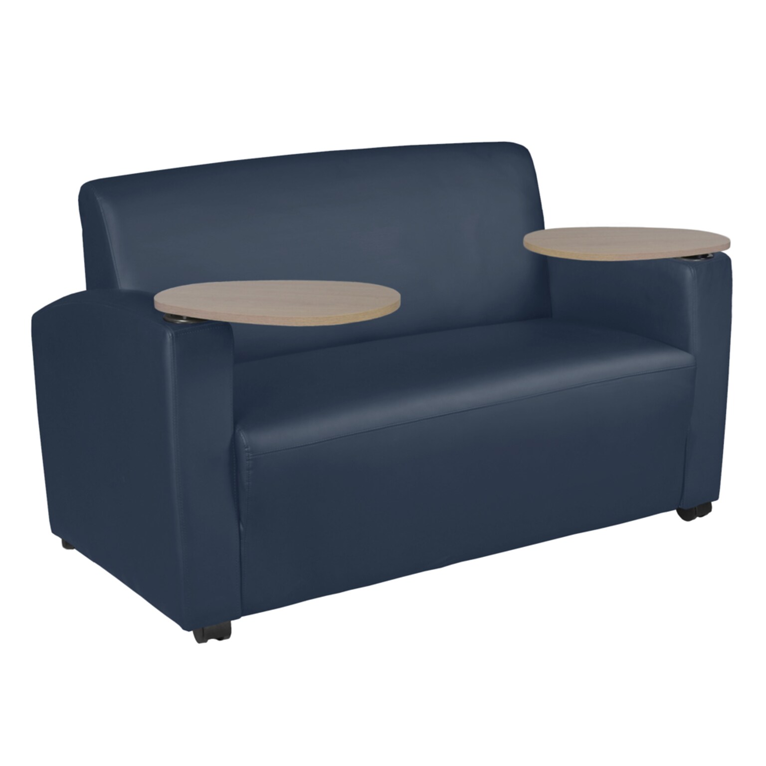 Regency Supernova Tablet Arm Loveseat, Navy Blue/Noble Oak (7702NSNOBE)