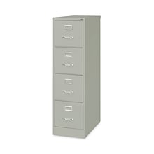Hirsh Industries® Vertical Letter File Cabinet, 4 Letter-Size File Drawers, Light Gray, 15 x 26.5 x