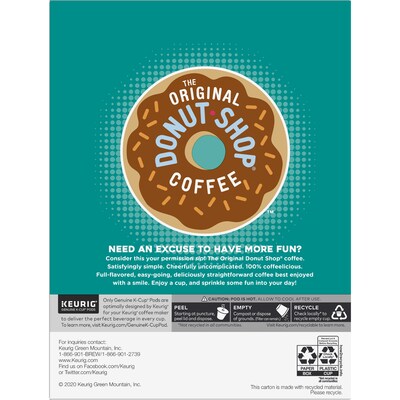 The Original Donut Shop Nutty + Caramel Coffee, Medium Roast, 0.34 oz. Keurig® K-Cup® Pods, 24/Box (374764)