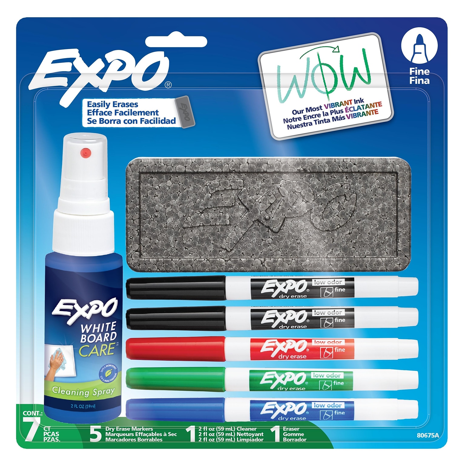 Expo Dry Erase Starter Set, Fine Tip, Assorted Colors, 5/Pack (80675)