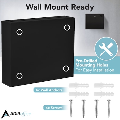 AdirOffice Steel Multipurpose Drop Box Interoffice Mailbox, Large, Black (631-03-BLK-PKG)